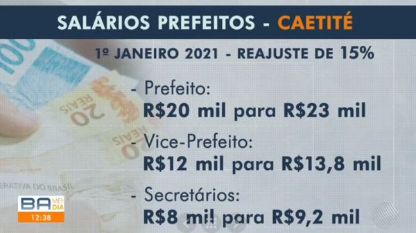 Câmaras de Caetité, Morro do Chapéu e Buerarema aprovam aumentos de salários de prefeito e vice