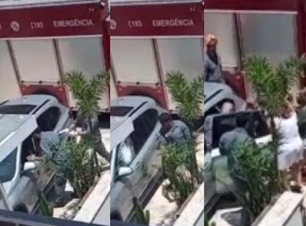 Bombeiros quebram vidro para resgatar bebê preso em carro blindado