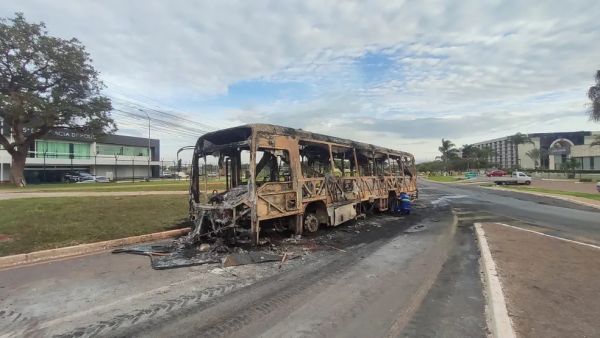 Bolsonaristas radicais queimaram 3 carros e 5 ônibus e depredaram delegacia em ato em Brasília, dize