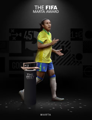Fifa The Best 2024: Marta vence primeira edi&ccedil;&atilde;o do Pr&ecirc;mio Marta