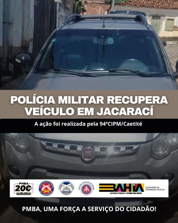 POL&Iacute;CIA MILITAR RECUPERA VE&Iacute;CULO EM JACARAC&Iacute;