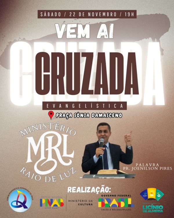 Cruzada Evangel&iacute;stica re&uacute;ne fi&eacute;is na Pra&ccedil;a S&ocirc;nia Damascena em Lic&iacute;nio de Almeida