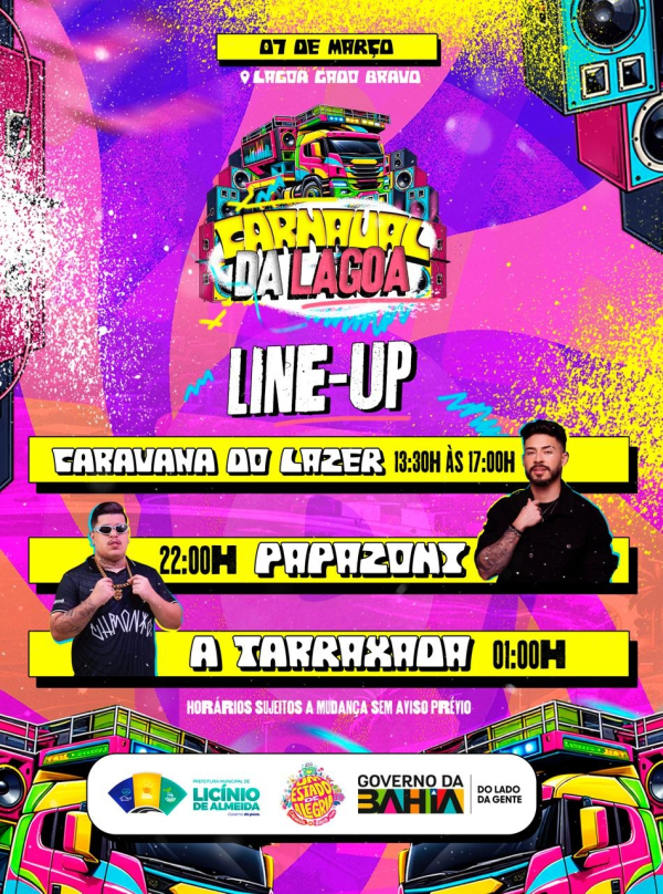 Prefeitura de Lic&iacute;nio de Almeida Anuncia o 1&ordm; Carnaval da Lagoa com Trio El&eacute;trico e Grandes Atra&ccedil;&otilde;es