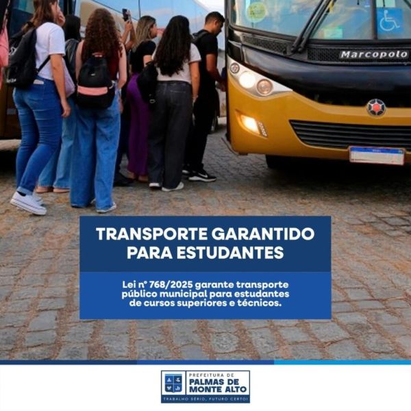 Prefeitura de Palmas de Monte Alto passa a garantir transporte universit&aacute;rio gratuito para os estuda
