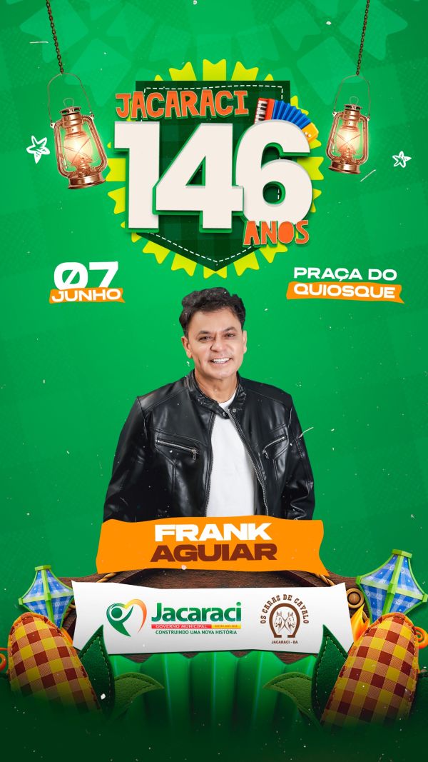 Jacaraci 146 Anos: Frank Aguiar &eacute; a Primeira Grande Atra&ccedil;&atilde;o Confirmada Para o Anivers&aacute;rio da Cidade