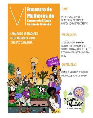 Licínio de Almeida.: Convite : Encontro  Em Comemoração ao Dia das Mulheres.