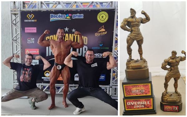 Atleta de Lic&iacute;nio de Almeida faz hist&oacute;ria no fisiculturismo e conquista t&iacute;tulos em estreia