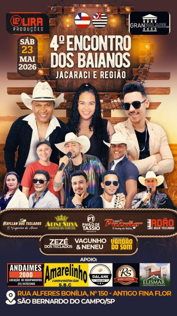 4&ordm; Encontro dos Baianos Promete Grande Festa em S&atilde;o Bernardo do Campo com Causa Solid&aacute;ria