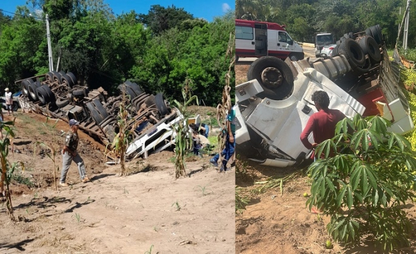 Trag&eacute;dia na "Ladeira da Ponte": Tombamento de carreta deixa uma v&iacute;tima fatal em Lic&iacute;nio de Almeida